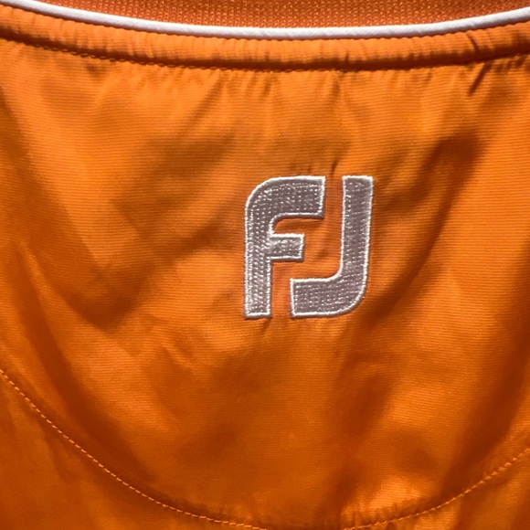 Footjoy Pullover Windbreaker FJ Golf Jacket Mens Large Orange V-Neck L - Picture 10 of 10